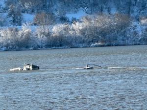 Două barje cu îngrășăminte agricole se scufundă în Dunăre între Zimnicea și Giurgiu. Autoritățile monitorizează calitatea apei