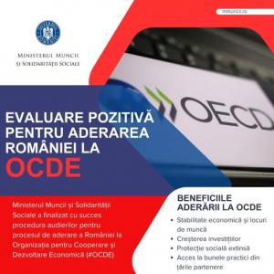 Aderarea României la OCDE posibilă și datorită progreselor MMSS