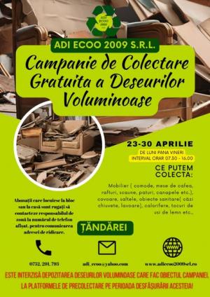 Campania de colectare gratuită a deșeurilor voluminoase în județul Ialomița