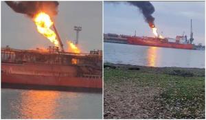 Un atac cu drone în Ucraina provoacă incendiu la o navă cu GPL; autoritățile române mobilizează forțe și evacuează localnici