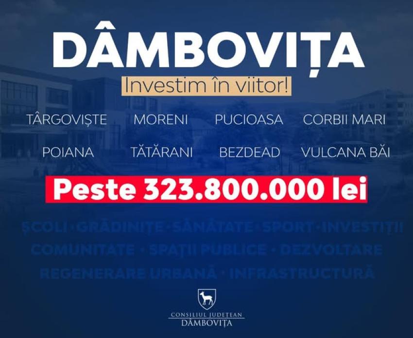 14 contracte. 2 zile. 323.800.000 lei pentru Dâmbovița