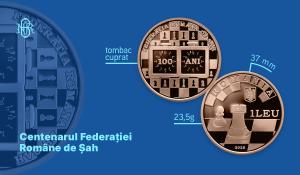 Moneda aniversară BNR dedicată Federației Române de Șah va fi disponibilă din 10 noiembrie